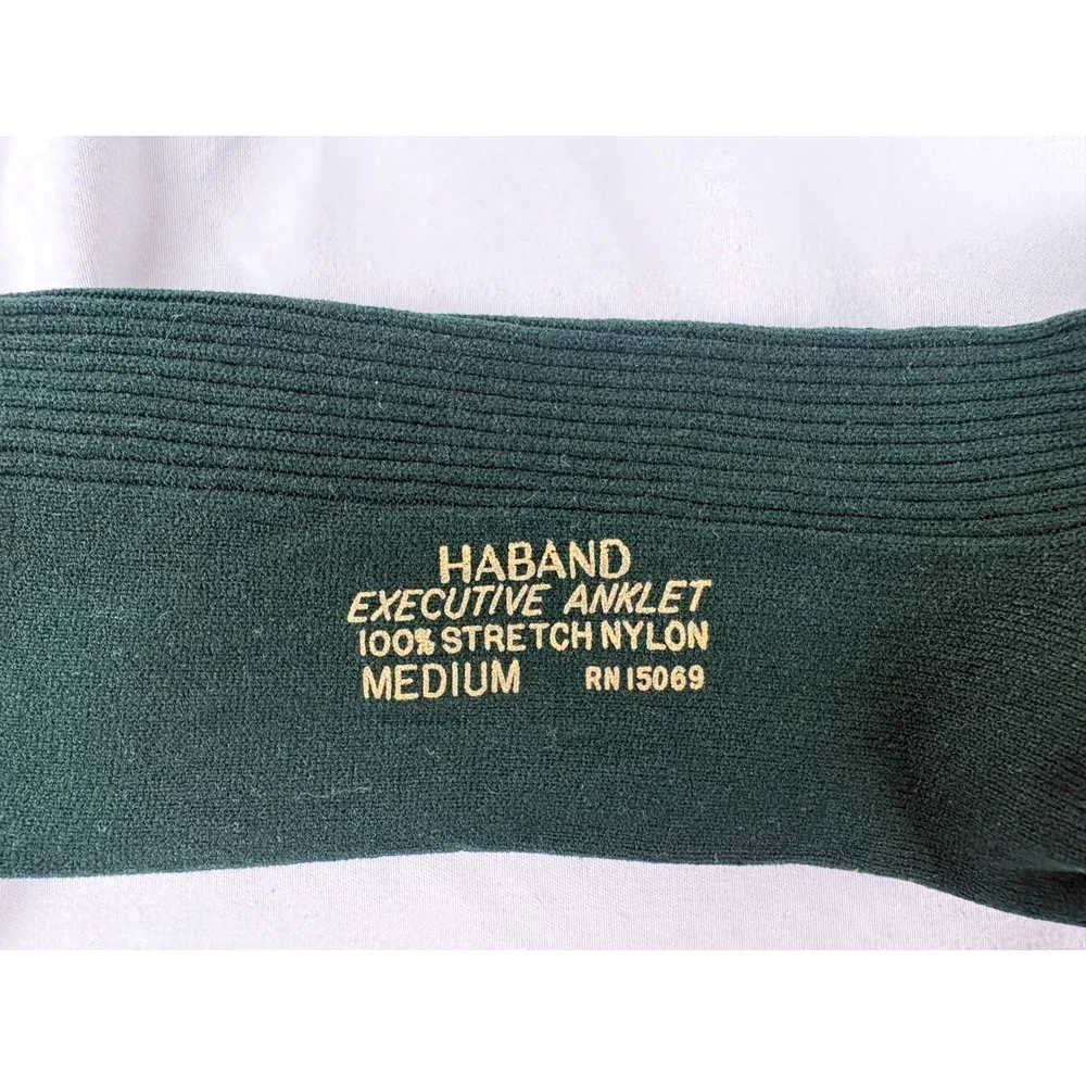 Vintage Haband Executive Club Stretch Nylon Dress Socks Black NOS Medium RN1506